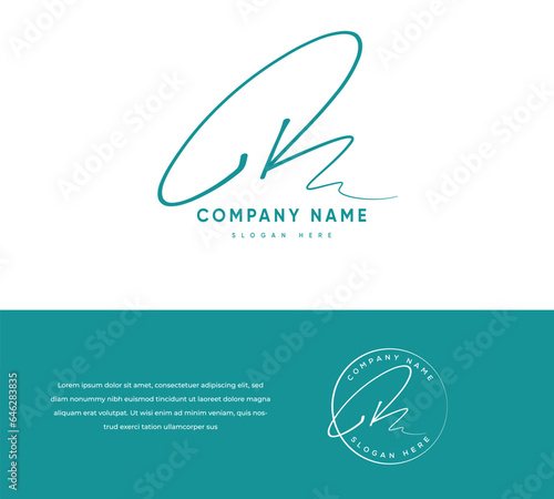 K K initial letter handwriting and signature logo