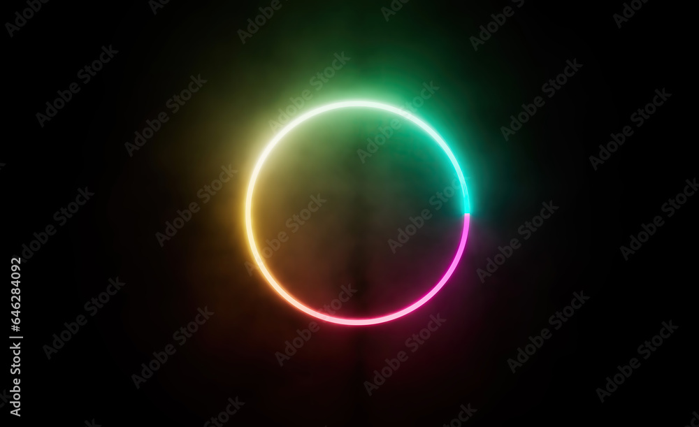 Neon circle design template