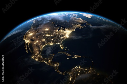 Aerial view of illuminated cityscape against sky at night