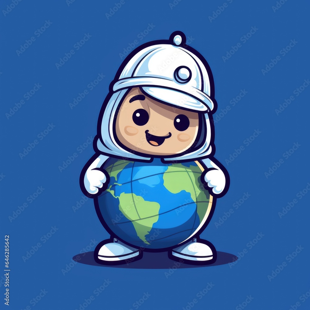 Globe mascot for a company logo. Generative AI Globe mascot for a company logo. Generative AI
