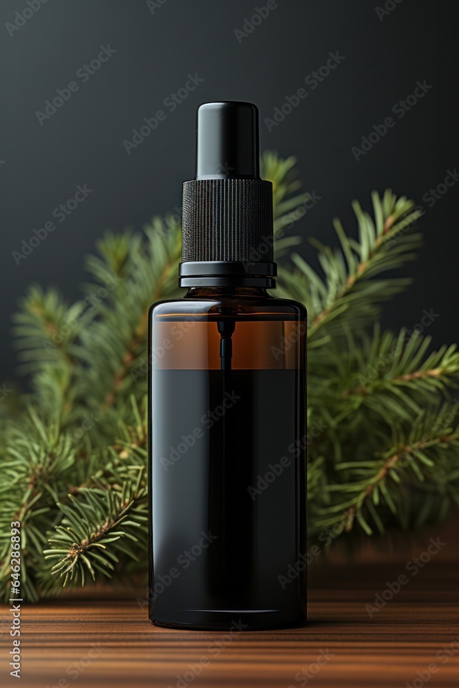 black container with a spray bottle on a dark background. strict, laconic packaging for men's cosmetics or perfumes. black container with a spray bottle on a dark background. strict, laconic packaging for men's cosmetics or perfumes.