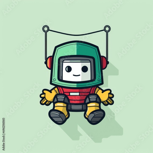 Zip line harness mascot for a company logo. Generative AI