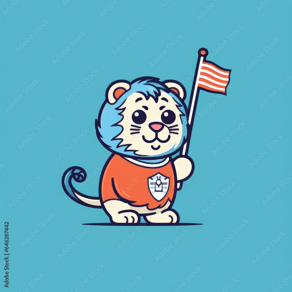 Fototapeta premium National flag mascot for a company logo. Generative AI