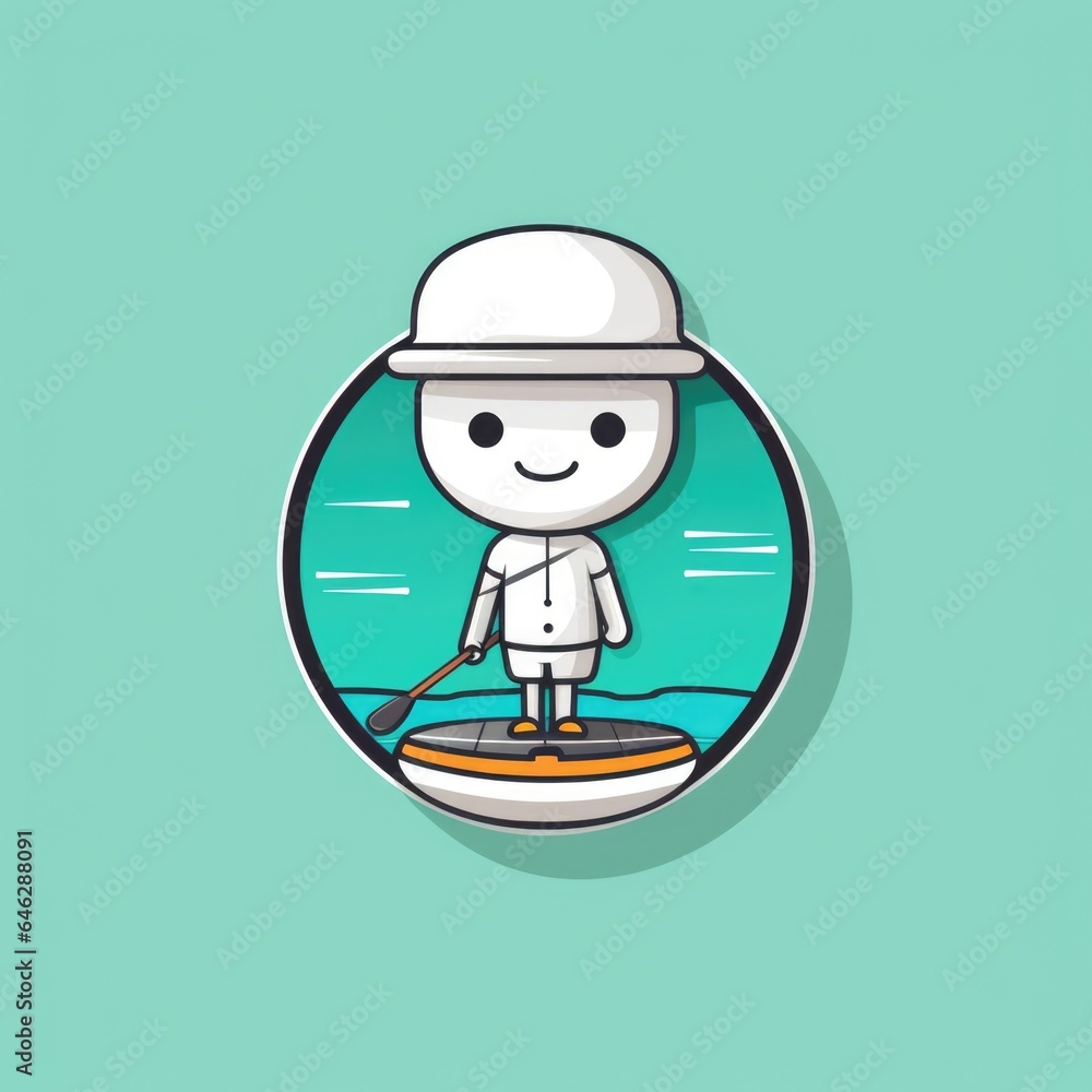 Paddleboard mascot for a company logo. Generative AI