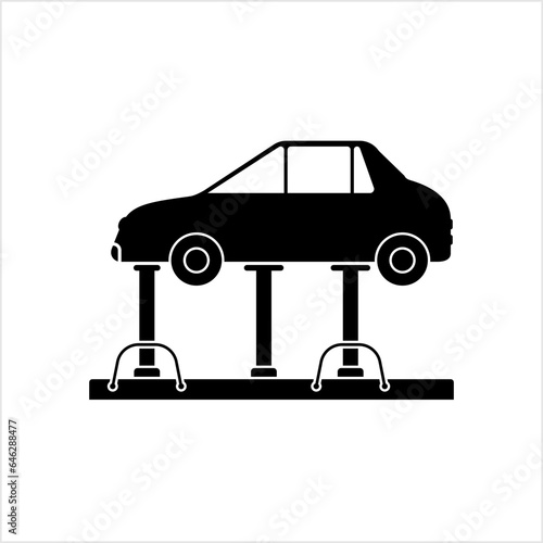 Vehicle Lifting Platform Icon, Vehicle Lifting Platform Used For Repair, Service, Washing