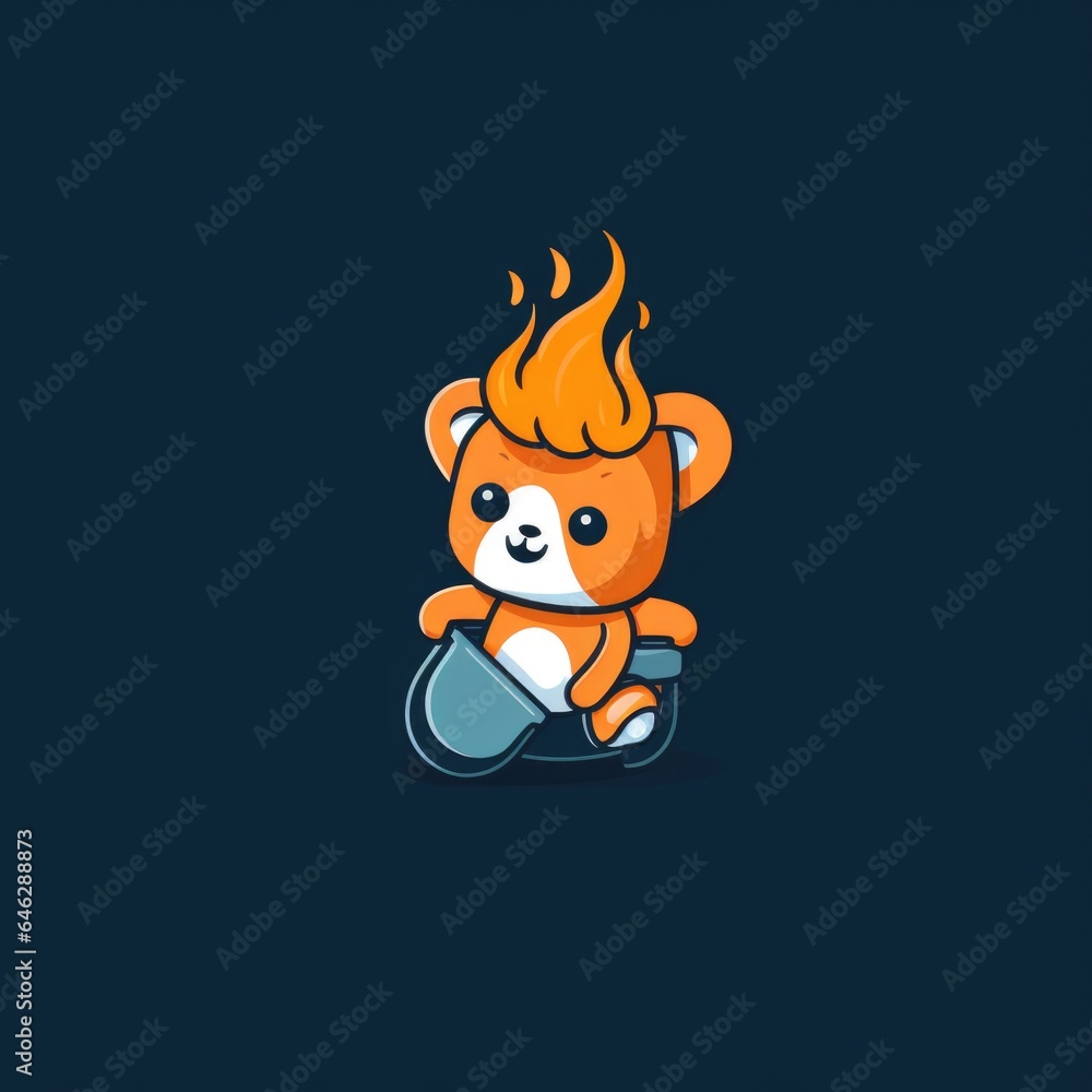Campfire mascot for a company logo. Generative AI Campfire mascot for a company logo. Generative AI