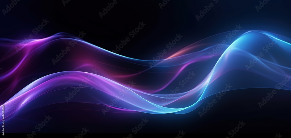 Curvy and blurred purple and blue lines, Abstract knife-like lines on dark backgrounds Curvy and blurred purple and blue lines, Abstract knife-like lines on dark backgrounds
