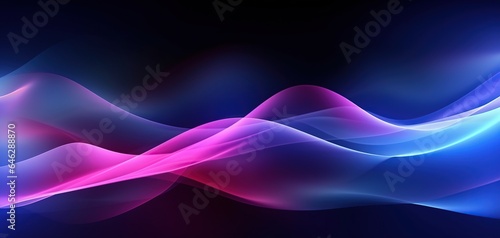 Curvy and blurred purple and blue lines, Abstract knife-like lines on dark backgrounds