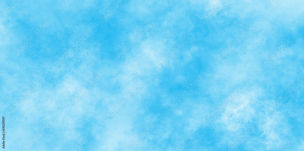 White and blue mixed watercolor painted leaks and scratched effects blue background,  Creative and painted cloudy sky blue watercolor background, blue background with space and for any,