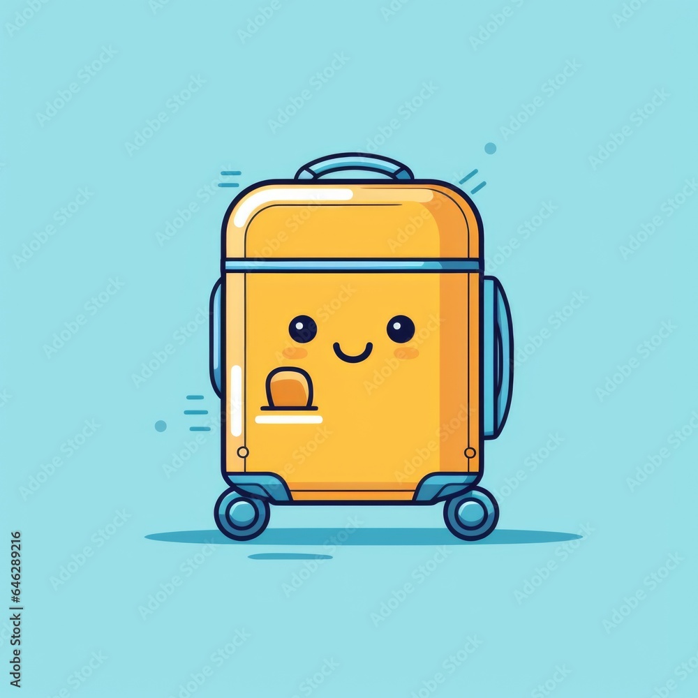 Roller suitcase mascot for a company logo. Generative AI Roller suitcase mascot for a company logo. Generative AI