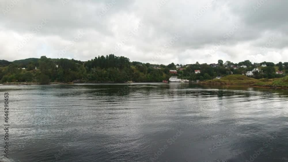 Beautiful Views Across the Waters near Bergen During a Boat Trip in Norway. Beautiful Views Across the Waters near Bergen During a Boat Trip in Norway.