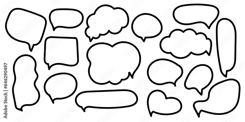 Bubble comic speech set, great design for any purposes. Sticker design. vector illustration.