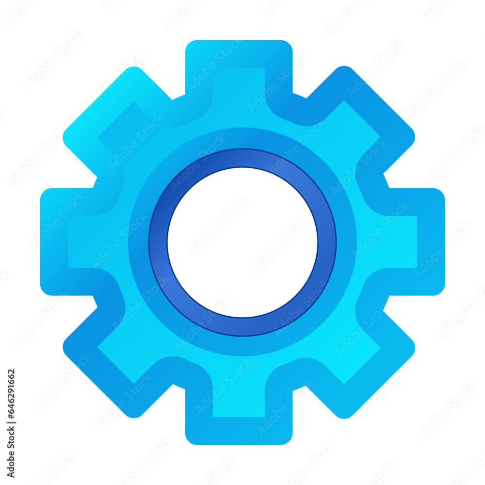 Gear on a white background. Game icon. Vector