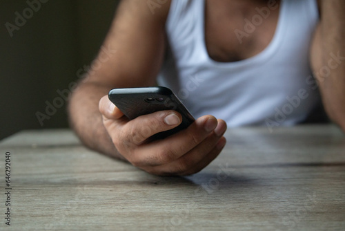 Person holding black smartphone. Technology. Lifestyle