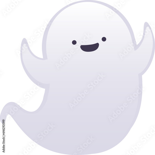 Friendly Halloween Spirit: Cute White Ghost Hugs You  Isolated - A friendly white ghost that exudes warmth and affection, making it perfect for Halloween-themed projects.