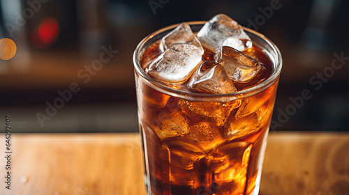 glass of iced cold brew coffee