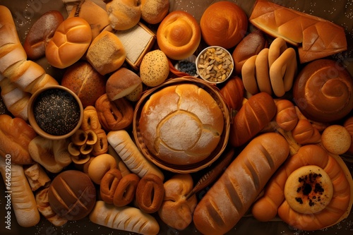 Many kinds of bread, Bakery background