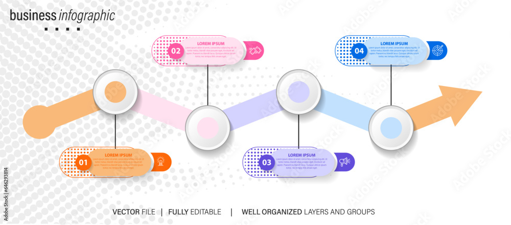 Business infographic element with 4 options, steps, number vector template design
Business infographic element with 4 options, steps, number vector template design