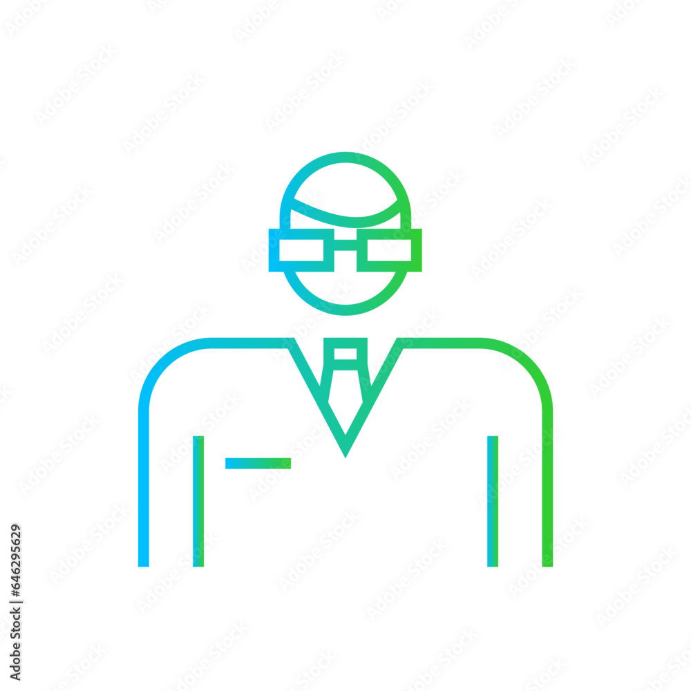 Businessman human resources icon with blue and green gradient outline style. businessman, set, business, people, teamwork, management, line. Vector Illustration Businessman human resources icon with blue and green gradient outline style. businessman, set, business, people, teamwork, management, line. Vector Illustration