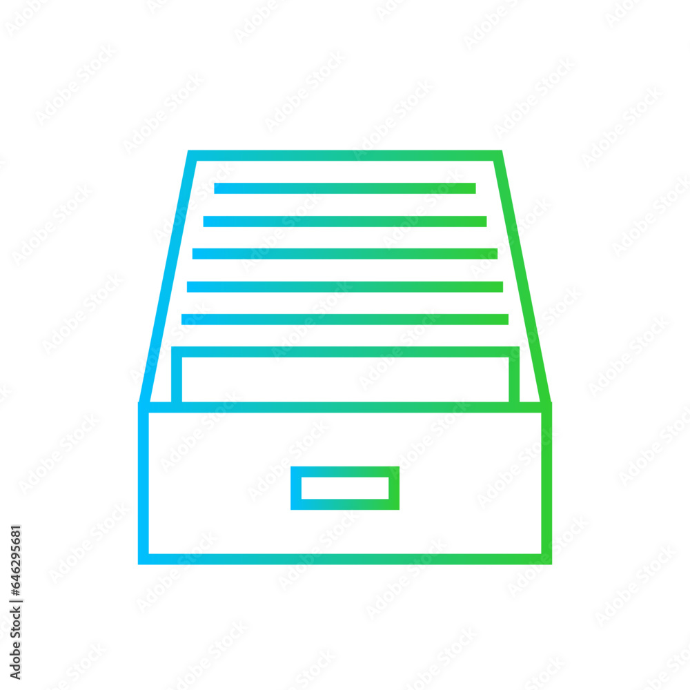 Archive human resources icon with blue and green gradient outline style. archive, business, file, document, sign, folder, paper. Vector Illustration Archive human resources icon with blue and green gradient outline style. archive, business, file, document, sign, folder, paper. Vector Illustration