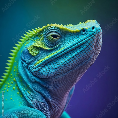 colourful lizard close  up