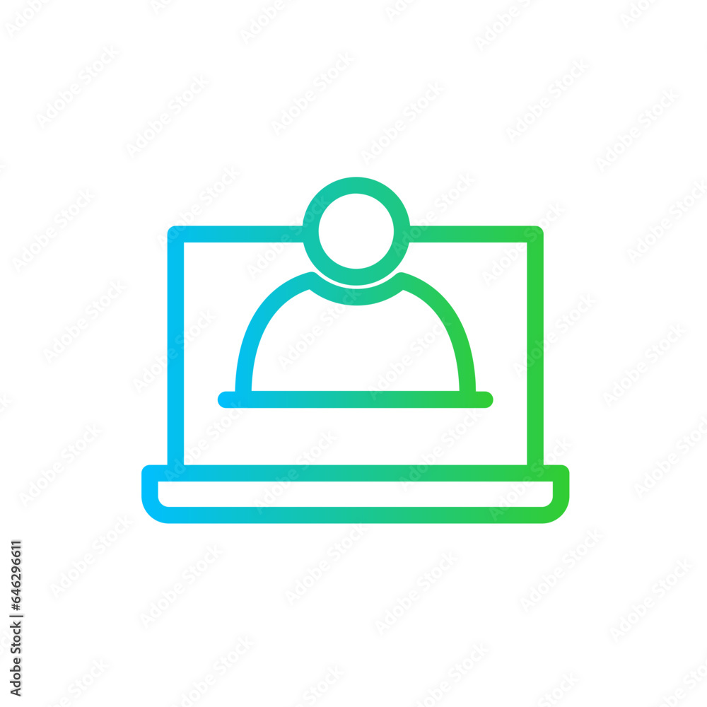 Applicant human resources icon with blue and green gradient outline style. application, line, app, mobile, technology, set, symbol. Vector Illustration Applicant human resources icon with blue and green gradient outline style. application, line, app, mobile, technology, set, symbol. Vector Illustration