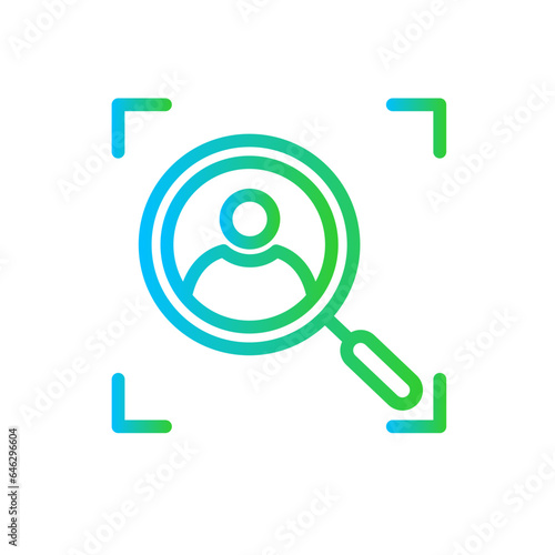 Resources human resources icon with blue and green gradient outline style. management, business, set, team, teamwork, line, person. Vector Illustration