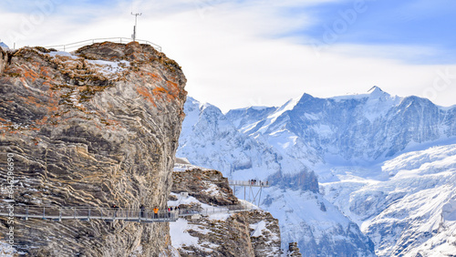 Breathtaking First Cliff Walk by Tissot: 100-Meter Suspension Bridge Adventure in Grindelwald, Switzerland photo
