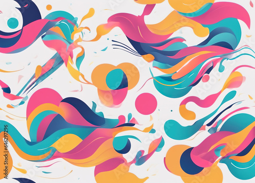 generative AI  Lively colorful thick ink lines background