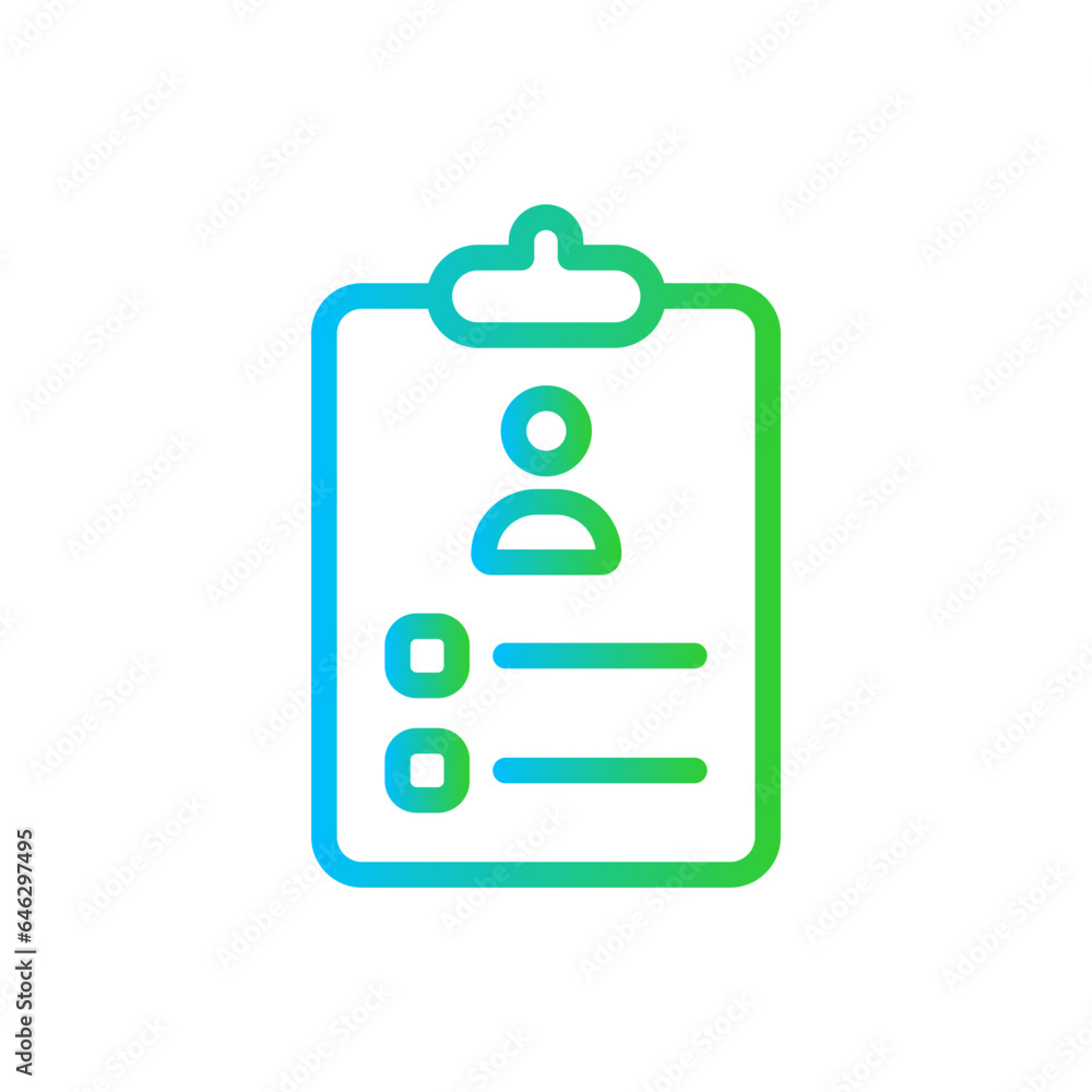 Job description human resources icon with blue and green gradient outline style. job, description, business, recruitment, human, document, resume. Vector Illustration Job description human resources icon with blue and green gradient outline style. job, description, business, recruitment, human, document, resume. Vector Illustration