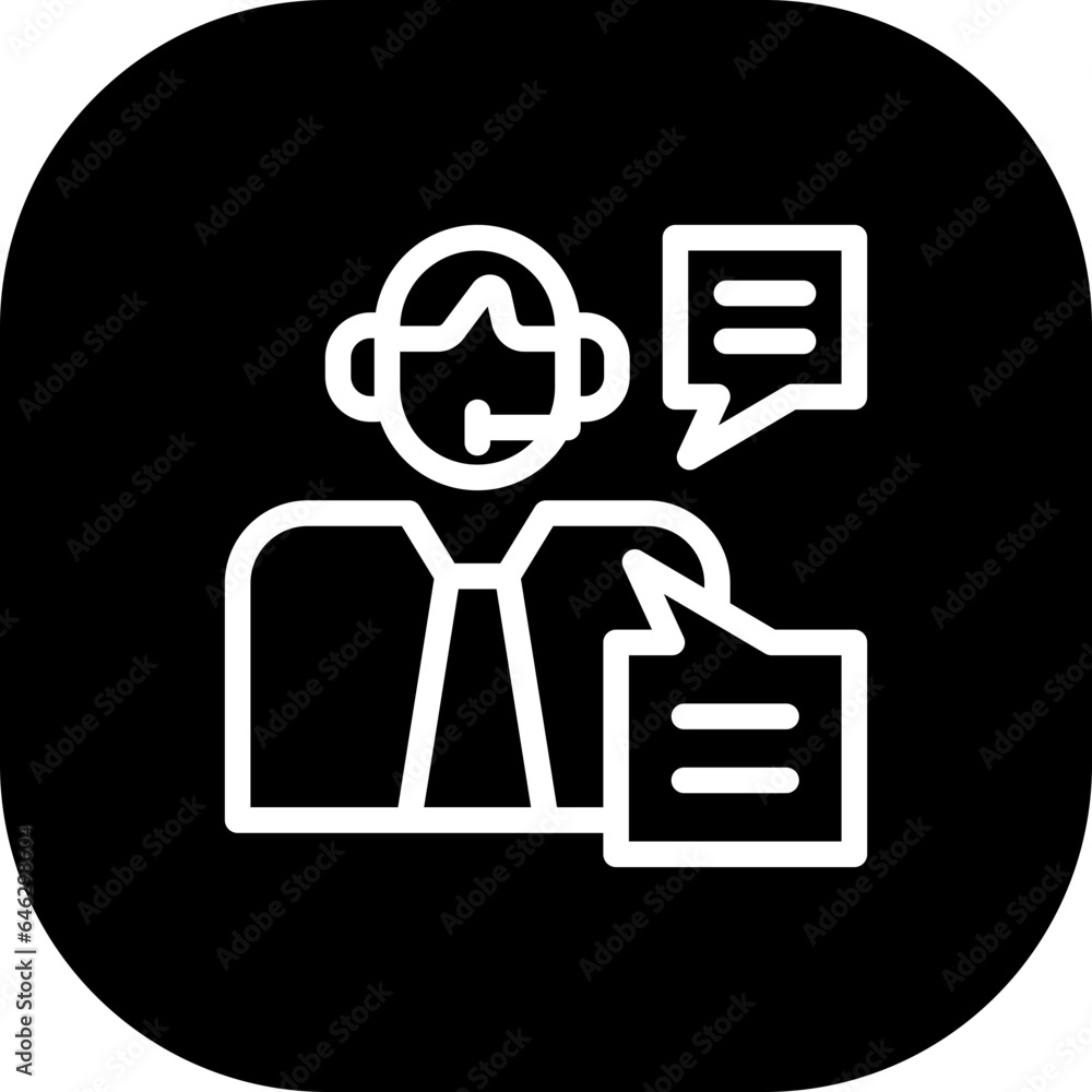 Customer service human resources icon with black filled line outline style. help, customer, service, support, business, chat, call. Vector Illustration