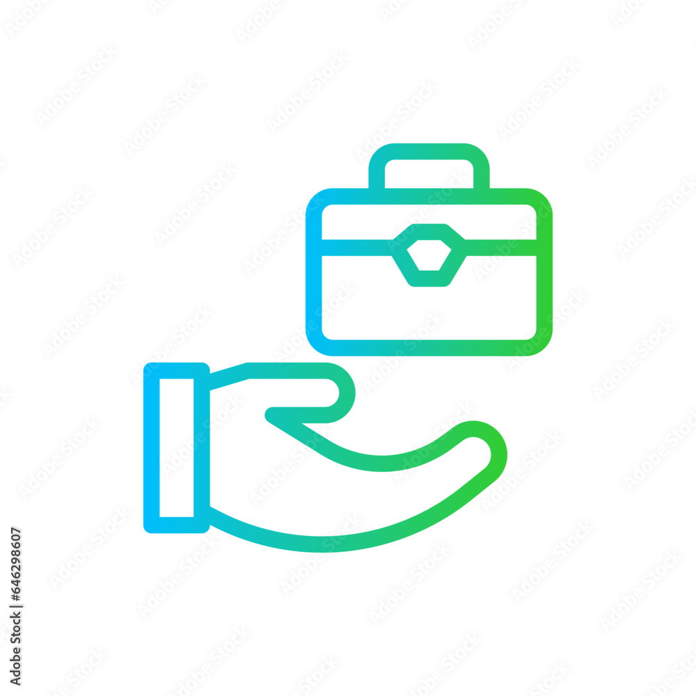 Job offer human resources icon with blue and green gradient outline style. job, business, offer, symbol, sign, team, human. Vector Illustration Job offer human resources icon with blue and green gradient outline style. job, business, offer, symbol, sign, team, human. Vector Illustration