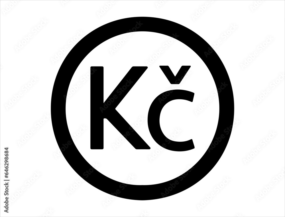 Czech koruna currency sign vector art Czech koruna currency sign vector art