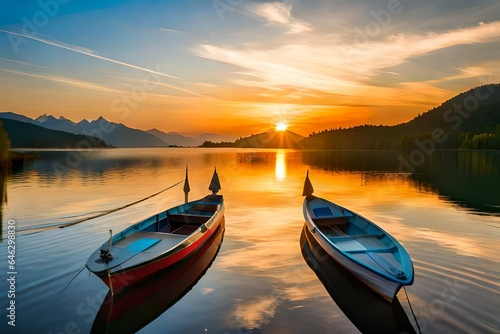 sunset of colors at the Lake © javeria