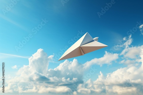 A paper plane goes ahead in corporate advancement. Generative AI