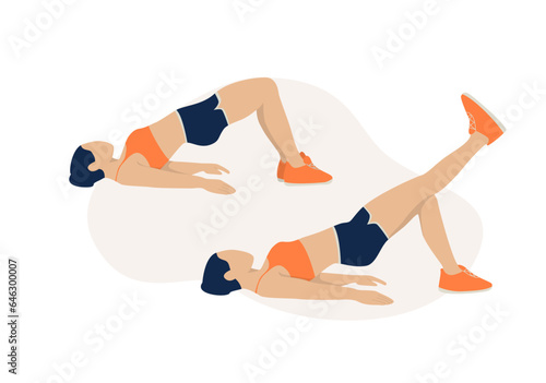 Young women doing glute bridges exercise