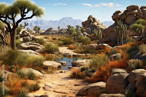 Scenic desert park. Generative AI