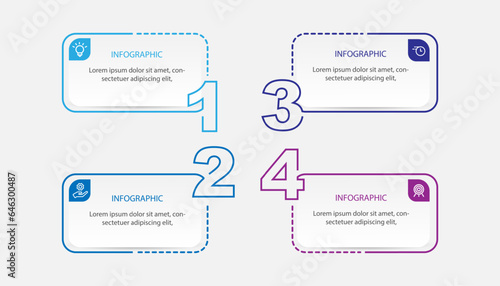 Modern design template business infographic with four step concept