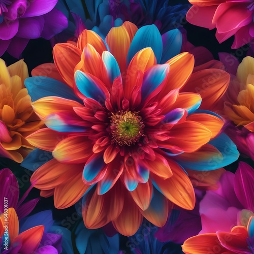 A vibrant, neon-colored flower with petals that seem to emit a soft, soothing glow4