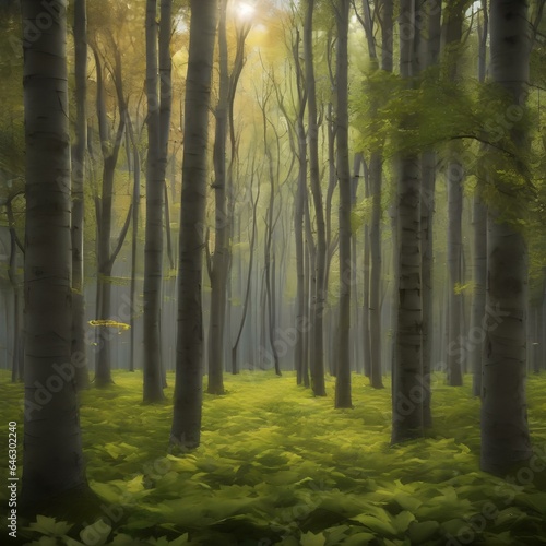 A forest of singing trees  where the leaves produce musical notes when rustled by the wind4