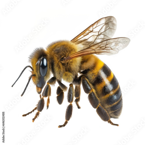 honey bee walking isolated on white © Tidarat