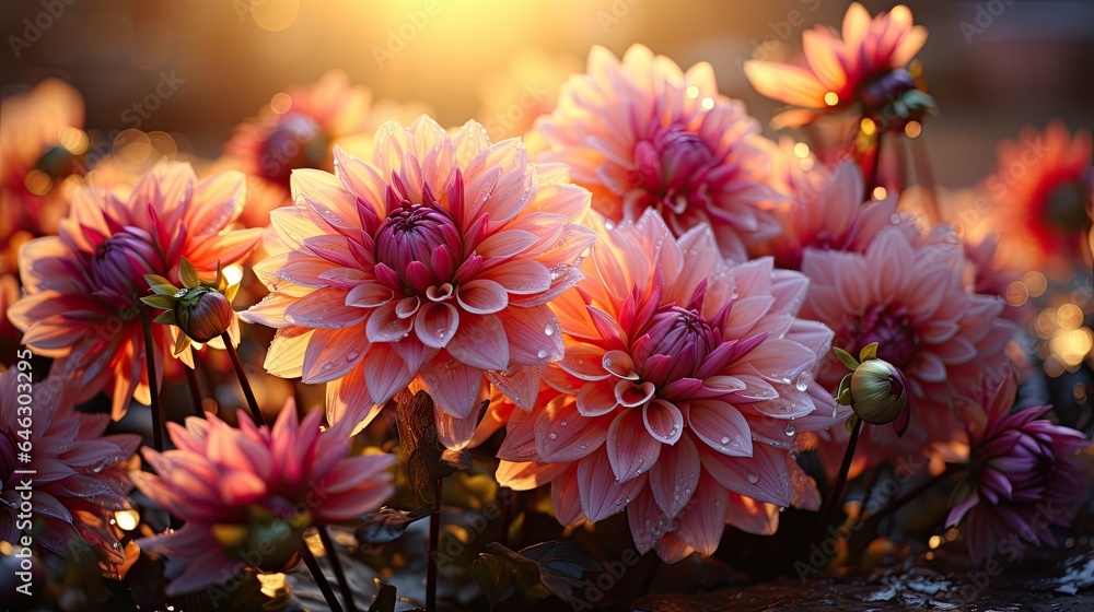 Background with delilah flowers. Generative AI illustration Background with delilah flowers. Generative AI illustration