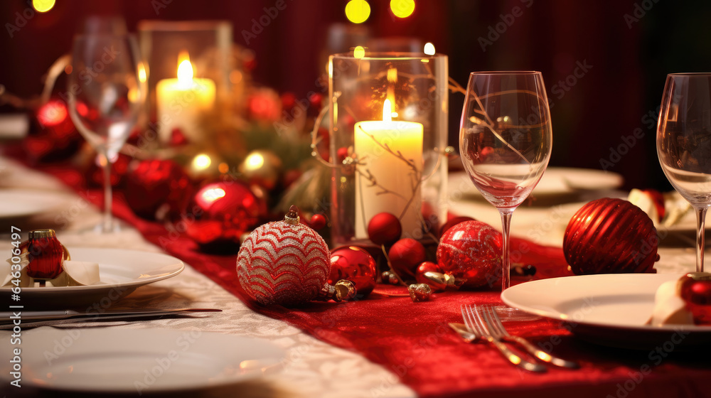 christmas dinner table setting