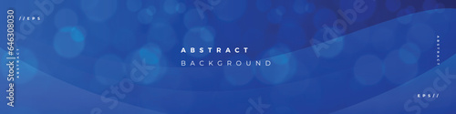 Blue abstract background LinkedIn banner template, Linkedin header with bokeh