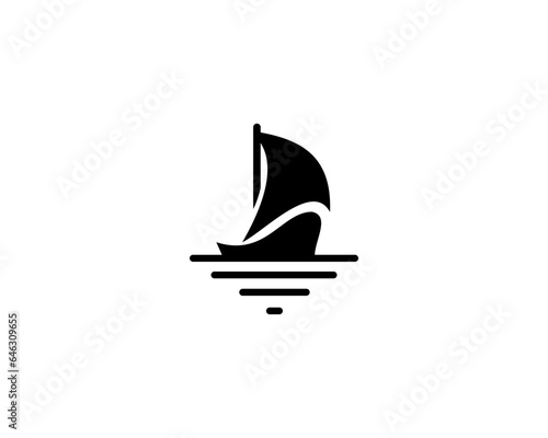 Boat with sail logo