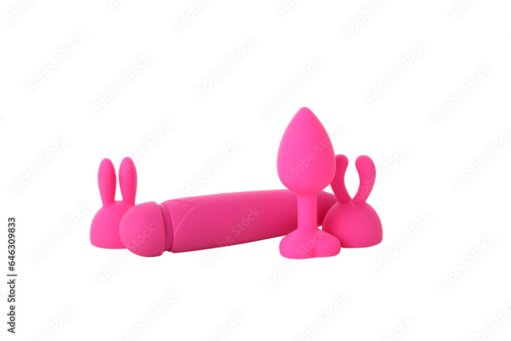 PNG, pink vibrator and vacuum suction cups isolated on white background. PNG, pink vibrator and vacuum suction cups isolated on white background.