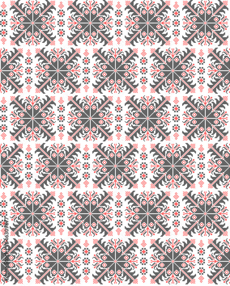 Seamless pattern of Ukrainian ornament in ethnic style, identity, vyshyvanka, embroidery for print clothes, websites, banners, poster. Vector illustration background Seamless pattern of Ukrainian ornament in ethnic style, identity, vyshyvanka, embroidery for print clothes, websites, banners, poster. Vector illustration background