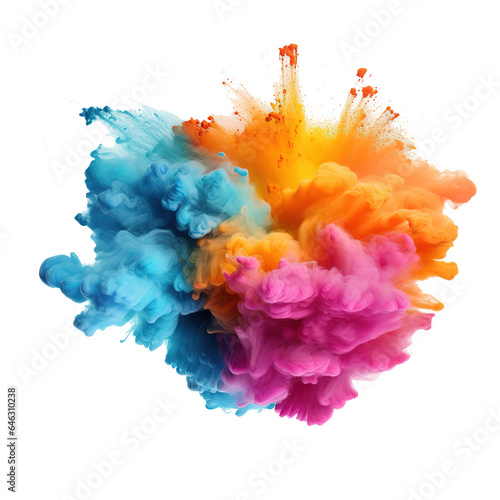Splashes of multicolored powder paint