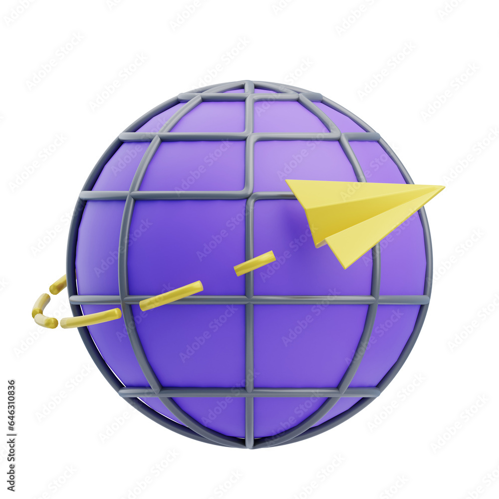 3D Global Delivery Illustration 3D Global Delivery Illustration