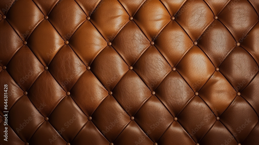 Brown leather upholstery. Close-up texture Brown leather upholstery. Close-up texture